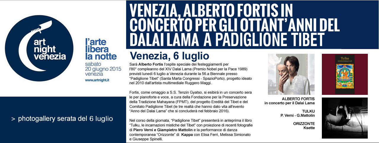 Alberto Fortis in concerto per gli ottanta anni del Dalai Lama